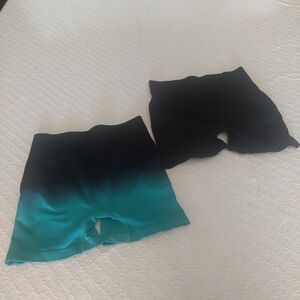 Black and Teal Ombre Shorts Set